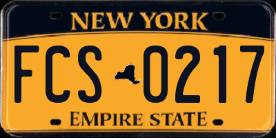 NY license plate FCS0217