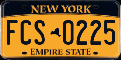NY license plate FCS0225