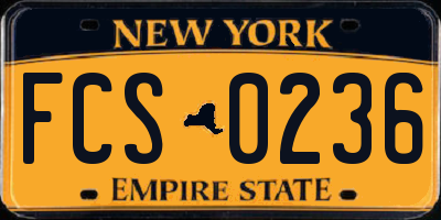NY license plate FCS0236
