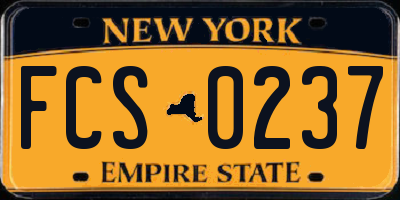 NY license plate FCS0237