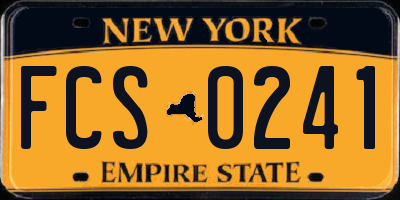 NY license plate FCS0241
