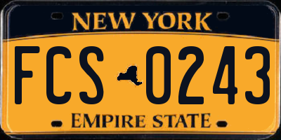 NY license plate FCS0243