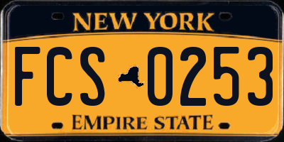 NY license plate FCS0253
