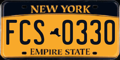 NY license plate FCS0330