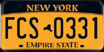 NY license plate FCS0331