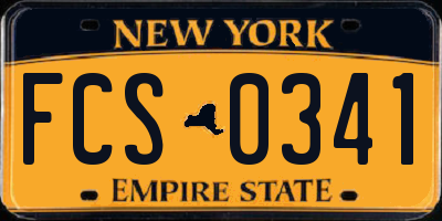 NY license plate FCS0341