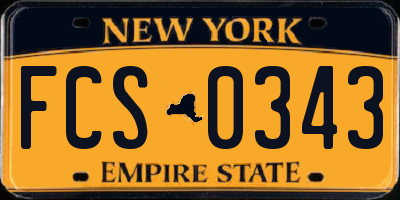 NY license plate FCS0343