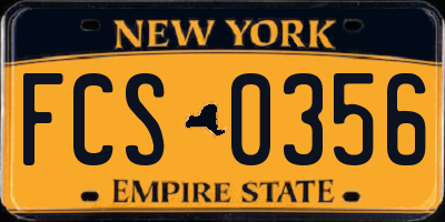 NY license plate FCS0356