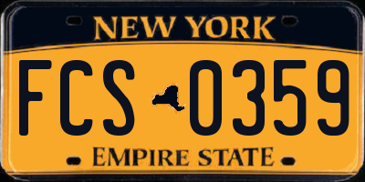 NY license plate FCS0359