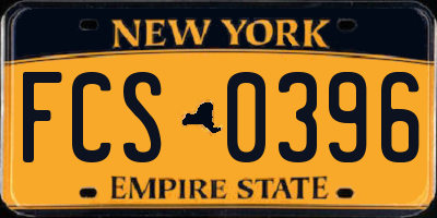 NY license plate FCS0396