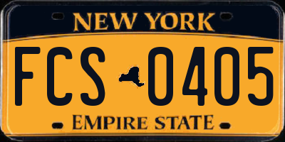 NY license plate FCS0405