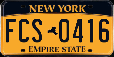 NY license plate FCS0416