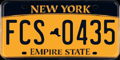 NY license plate FCS0435