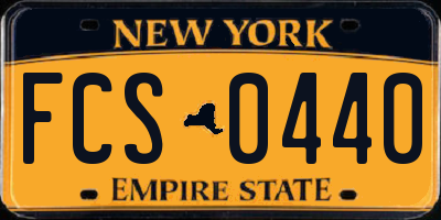 NY license plate FCS0440