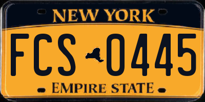 NY license plate FCS0445