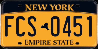 NY license plate FCS0451
