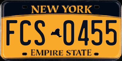 NY license plate FCS0455