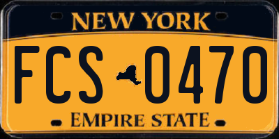 NY license plate FCS0470