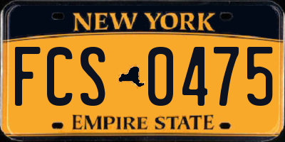 NY license plate FCS0475