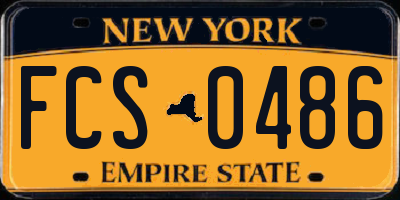 NY license plate FCS0486