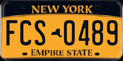 NY license plate FCS0489
