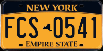 NY license plate FCS0541