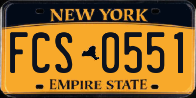 NY license plate FCS0551