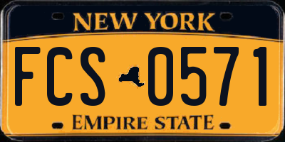 NY license plate FCS0571