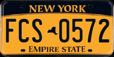 NY license plate FCS0572