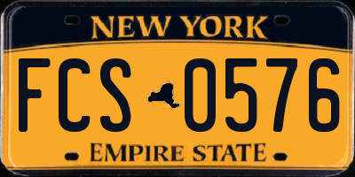 NY license plate FCS0576