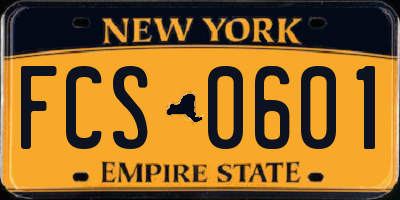 NY license plate FCS0601
