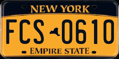 NY license plate FCS0610