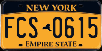 NY license plate FCS0615