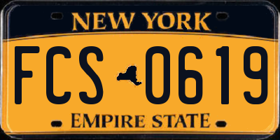 NY license plate FCS0619
