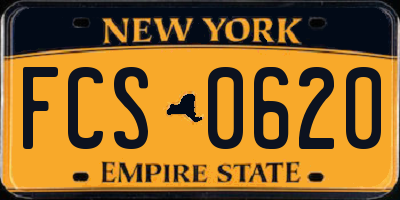 NY license plate FCS0620