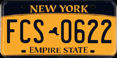 NY license plate FCS0622