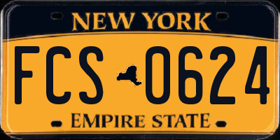 NY license plate FCS0624