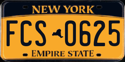 NY license plate FCS0625
