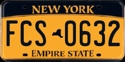 NY license plate FCS0632