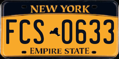 NY license plate FCS0633