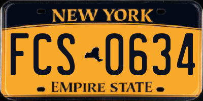 NY license plate FCS0634