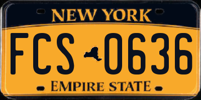 NY license plate FCS0636