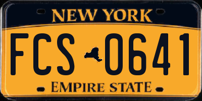 NY license plate FCS0641
