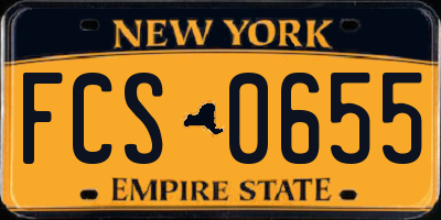 NY license plate FCS0655