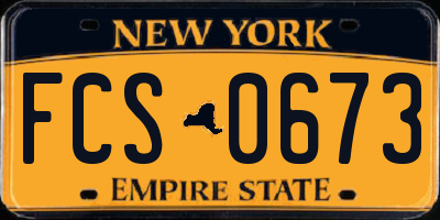 NY license plate FCS0673