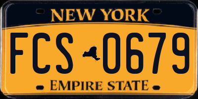 NY license plate FCS0679