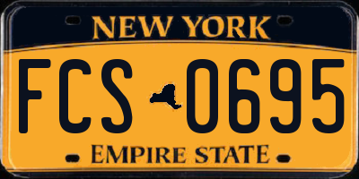 NY license plate FCS0695