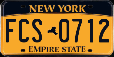 NY license plate FCS0712
