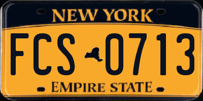 NY license plate FCS0713