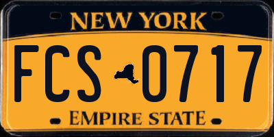 NY license plate FCS0717